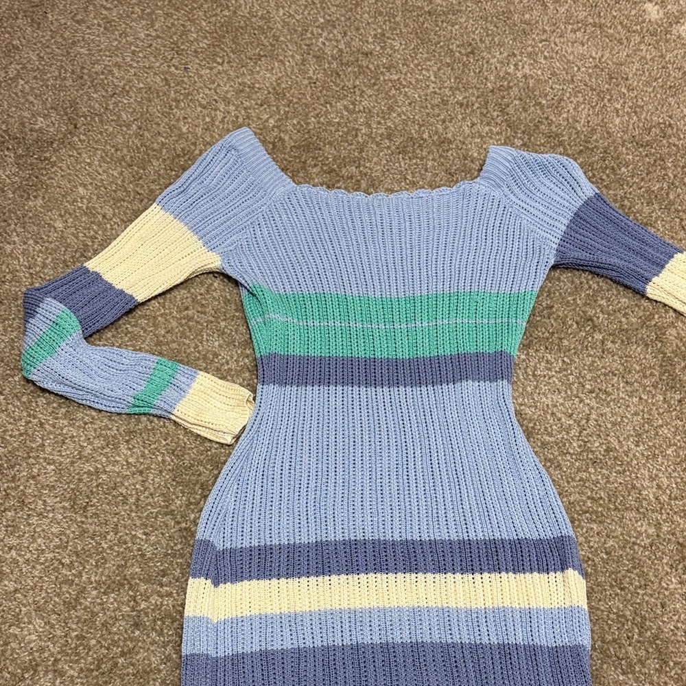 PepperMayo Striped Knit Maxi Dress